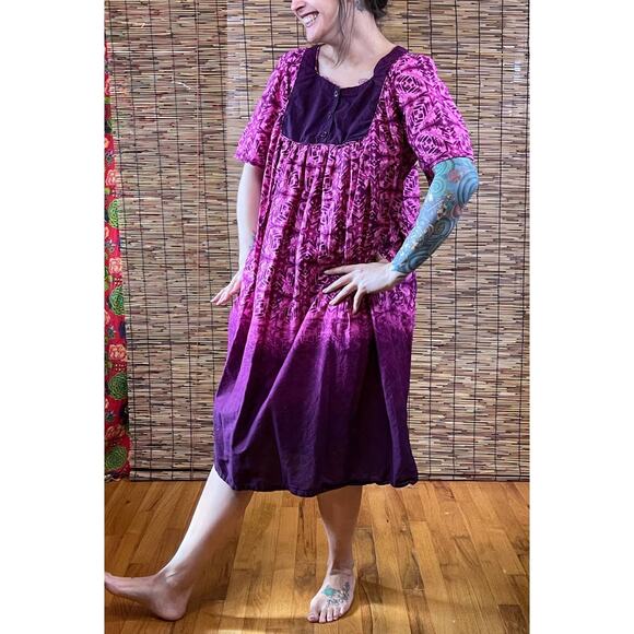 Only Necessities Fuchsia Lounge House Dress size M 14/16 - Picture 3 of 9